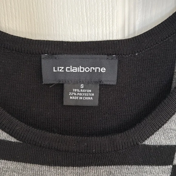 Liz Claiborne Black and Grey Sweater Dress - Size Small - Picture 2 of 4